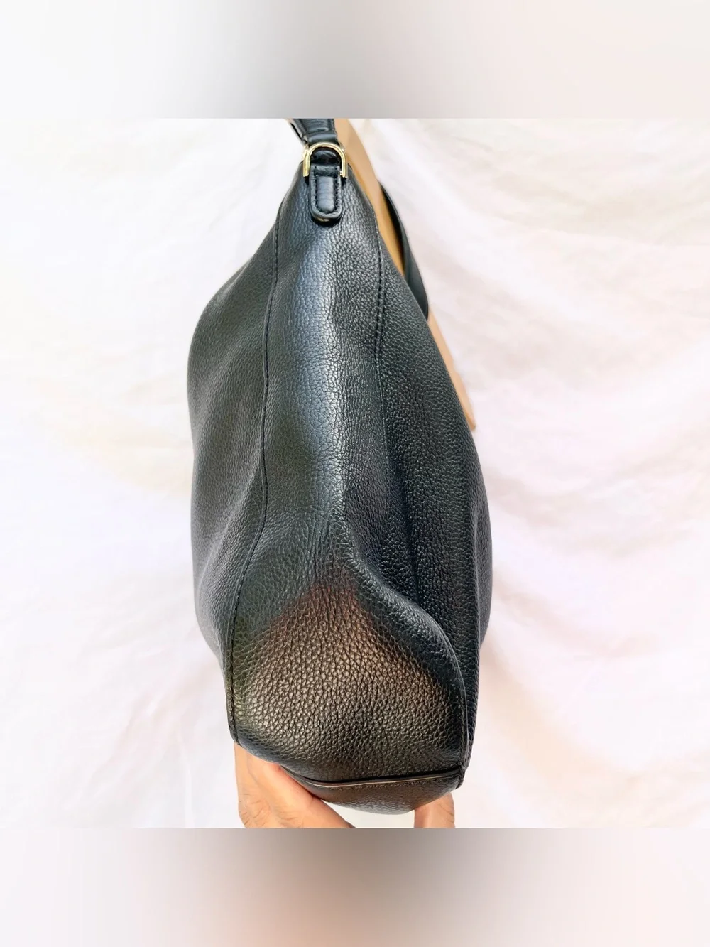 KATE SPADE | BLACK PEBBLED TEXTURED COW LEATHER HOBO SHOULDER BAG PURSE